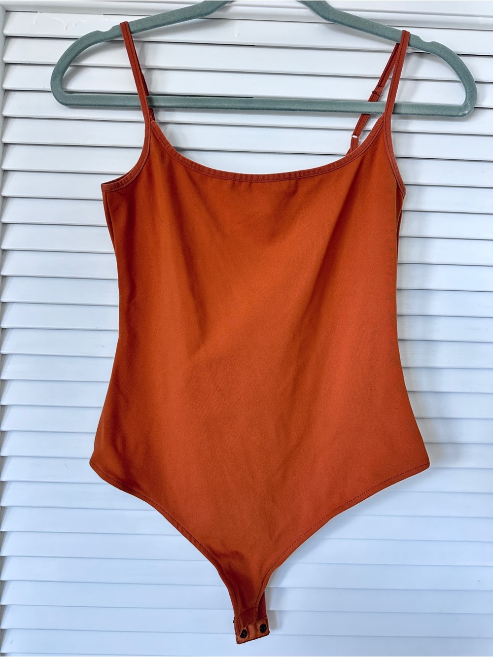 Free People Intimately Rust orange Cami Bodysuit Scoop Neck Stretch XS
